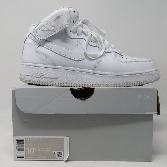 Nike Other - NIKE AIR FORCE 1 MID '07 WHITE 10.5 MID TOP SHOE